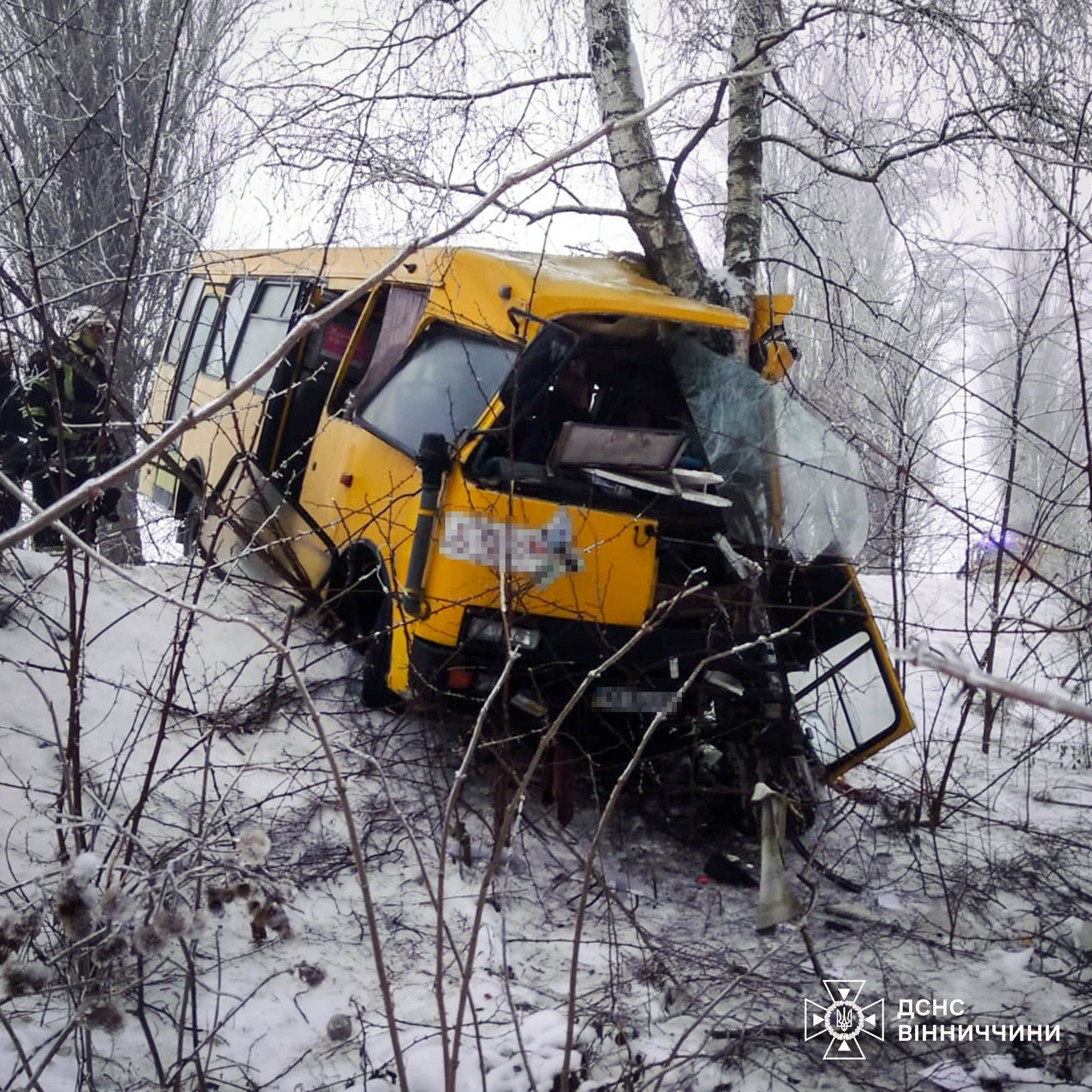 Новини Вінниці / Рейсовий автобус зіткнувся з деревом на Вінниччині через ожеледицю