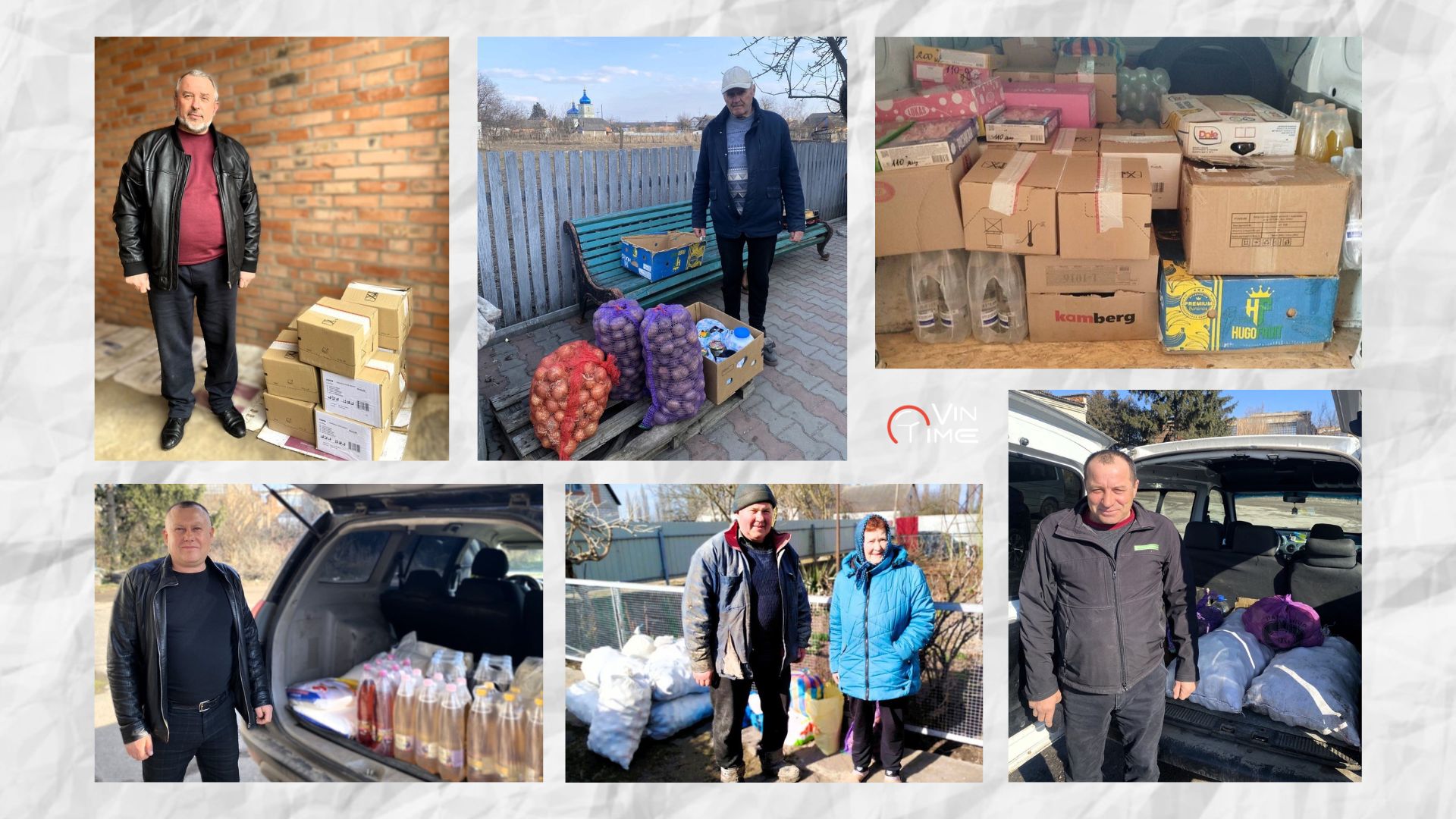 Новини Вінниці / Хмільничани передали на передову продукти, шини та домашні смаколики для військових