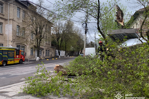 Новини Вінниці / Наслідки вчорашнього буревію на Вінниччині: пошкоджено автомобілі та будинки, один чоловік травмований